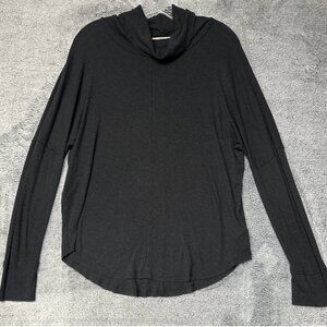 Maison Cinqcent 500 Denim Women's Medium Black Cowl Neck Long Sleeve Top Sweater